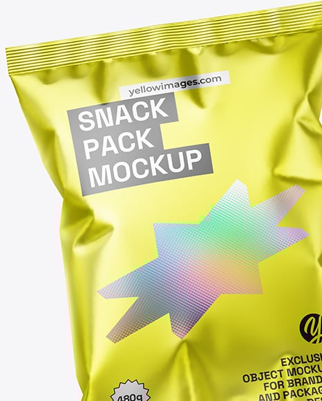 Matte Metallic Snack Bags Mockup