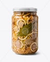 Glass Jar with Canned Stewed Meat Mockup