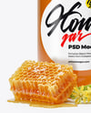 Glass Jar with Linden Honey Mockup