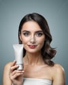 Woman Holding Matte Cosmetic Tube in a Hand Mockup