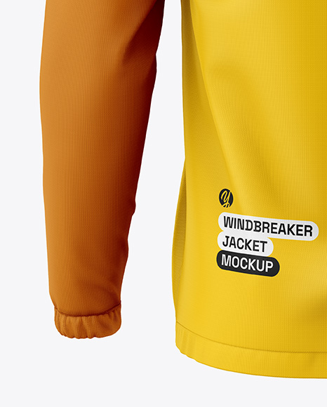 Men's Anorak Windbreaker Jacket Mockup - Back View