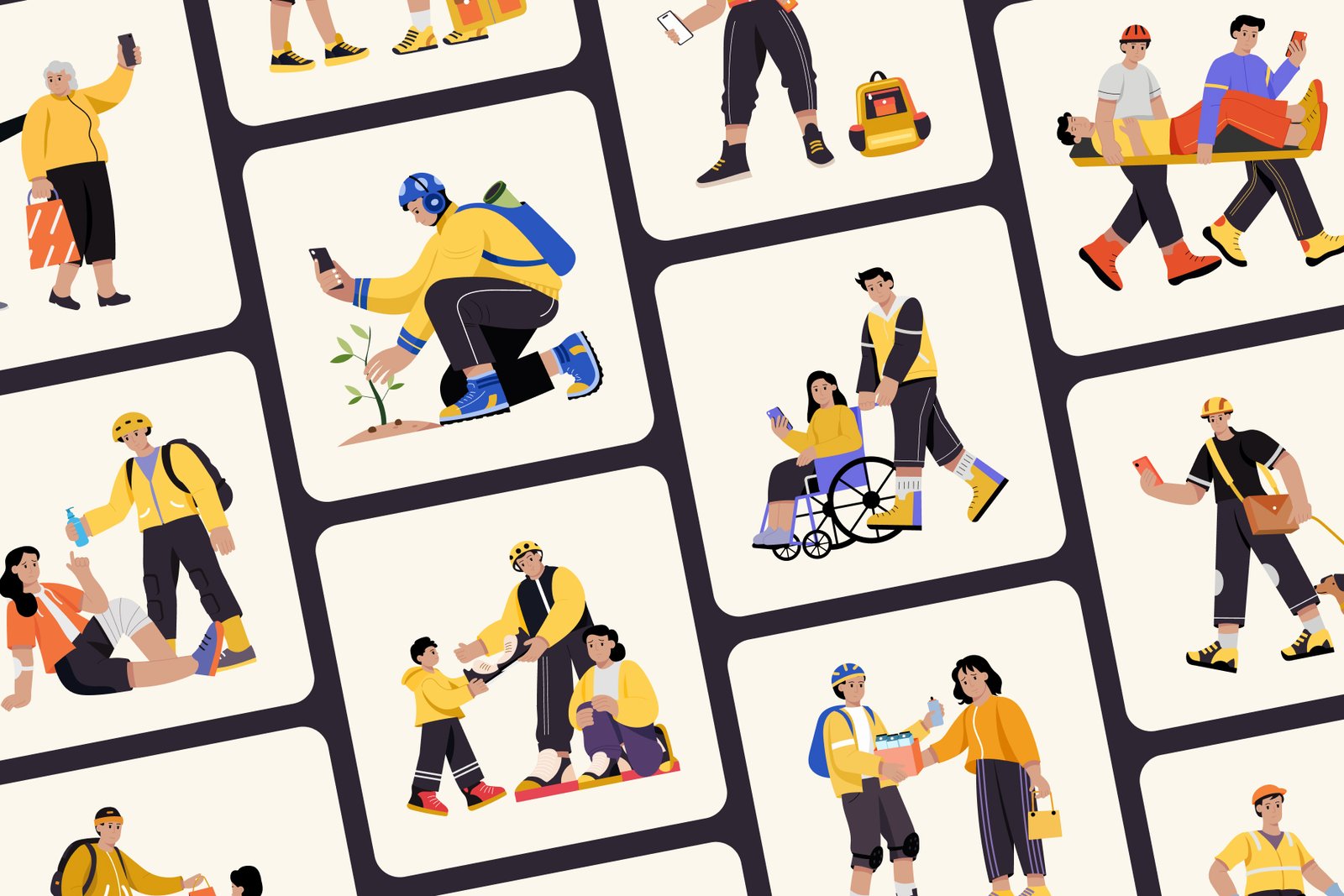 Volunteer Illustration Art Set