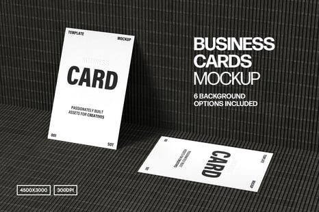 Double 85x55mm Business Card Mockup - Stationery Mockups
