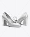 Pair of Block Heel Pumps Mockup