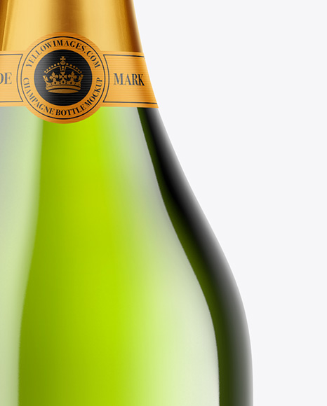 Green Glass Champagne Bottle Mockup