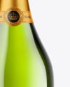 Green Glass Champagne Bottle Mockup