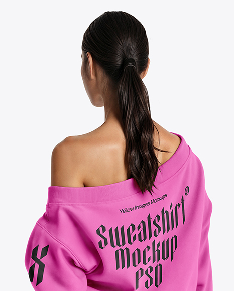 Young Woman Wearing a Sweatshirt Mockup