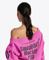 Young Woman Wearing a Sweatshirt Mockup