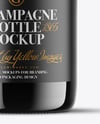 Dark Glass Champagne Bottle Mockup