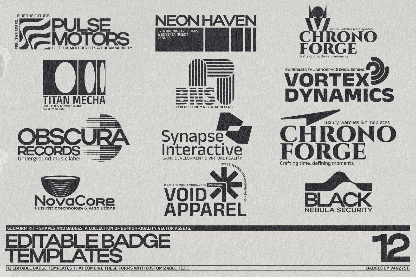GeoForm Kit - 96 Shapes, Badges