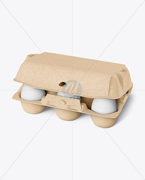 Opened Egg Carton Packaging Mockup