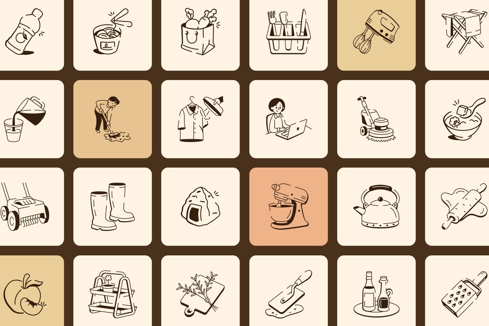 Home and Lifestyle Doodle Icons