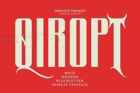 Qiropt Bold Modern Blackletter Display Typeface - Fonts