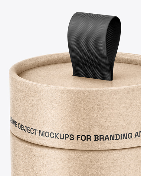 Kraft Paper Tube with Pull Tab Mockup