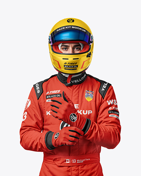 Man Wearing Racing Kit Mockup - Ui+Kits+-+sitiomax.net