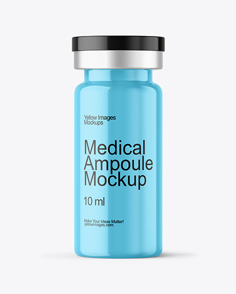 Glossy Medical Ampoule Mockup
