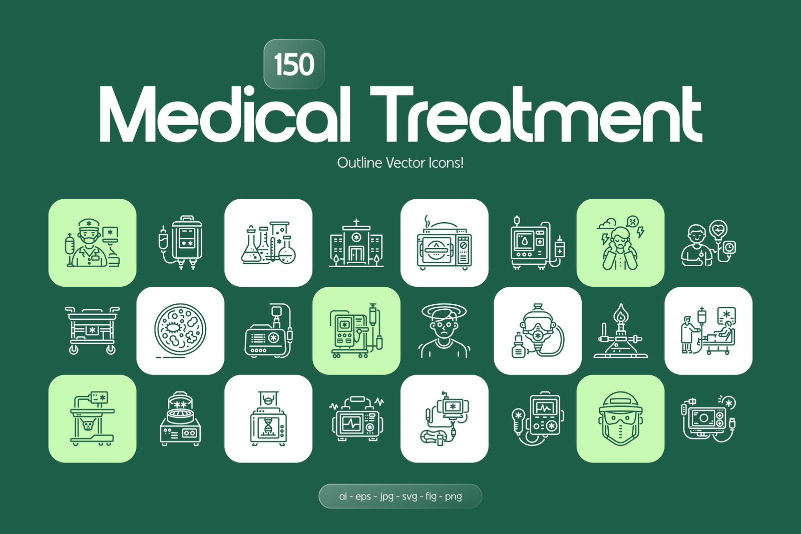 Medical Treatment Icons Set
