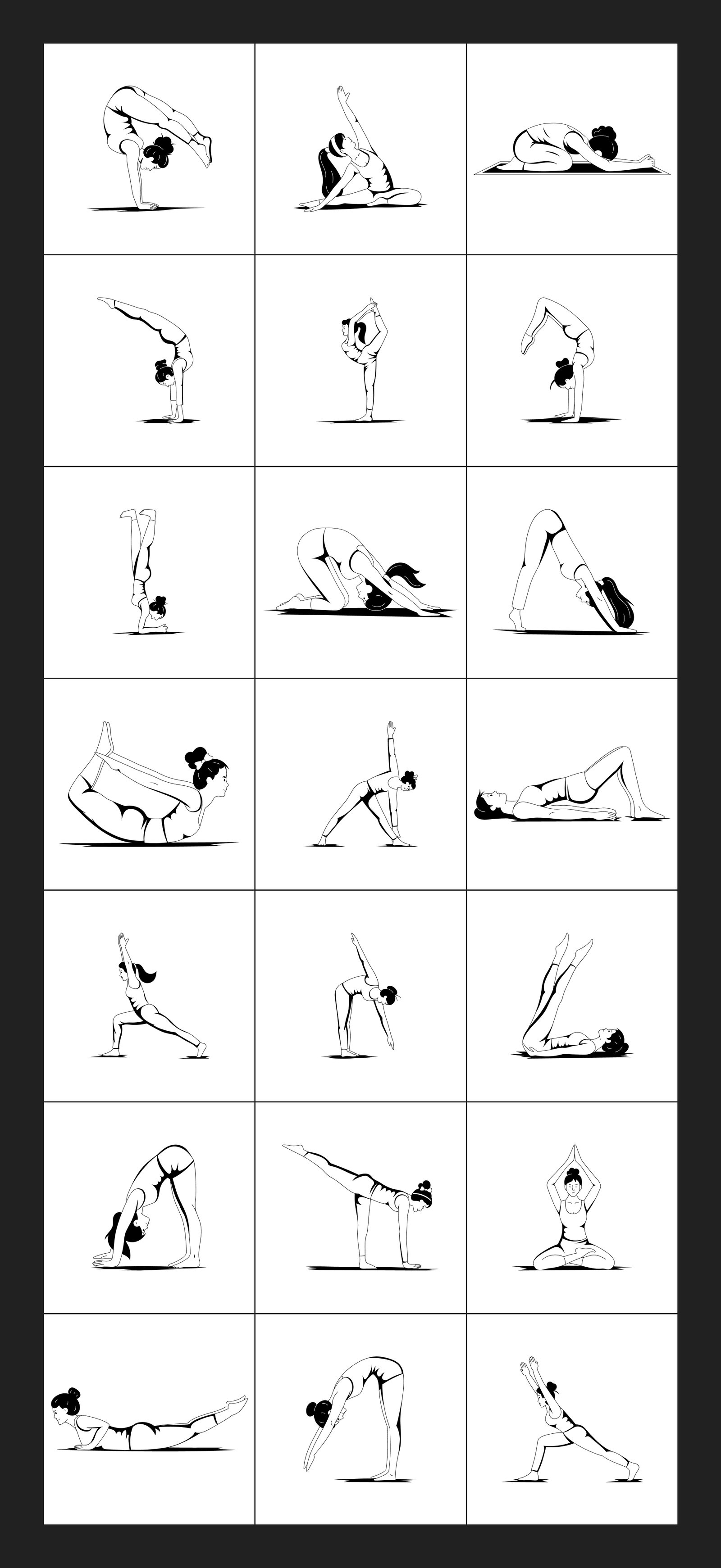 Yoga Poses Illustration Set