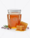 Glass Jar with Wildflower Honey Mockup