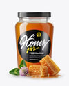 Glass Jar with Clover Honey Mockup