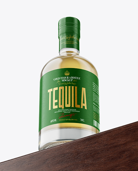 Golden Tequila Bottle Mockup - Bottle mockup