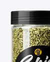 Plastic Jar with Dried Tarragon Mockup