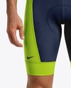 Man Wearing Cycling Jersey and Bib Shorts Mockup