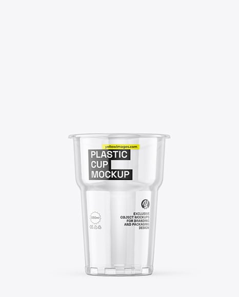 Clear Plastic Cup with Lemonade Mockup
