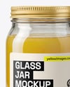 Glass Jar with Chicken Bone Broth Mockup