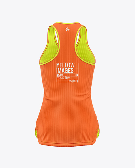 Women's Ribbed Tank Top Mockup - Back View