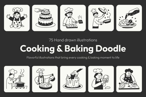 Cooking and Baking Doodle Icons
