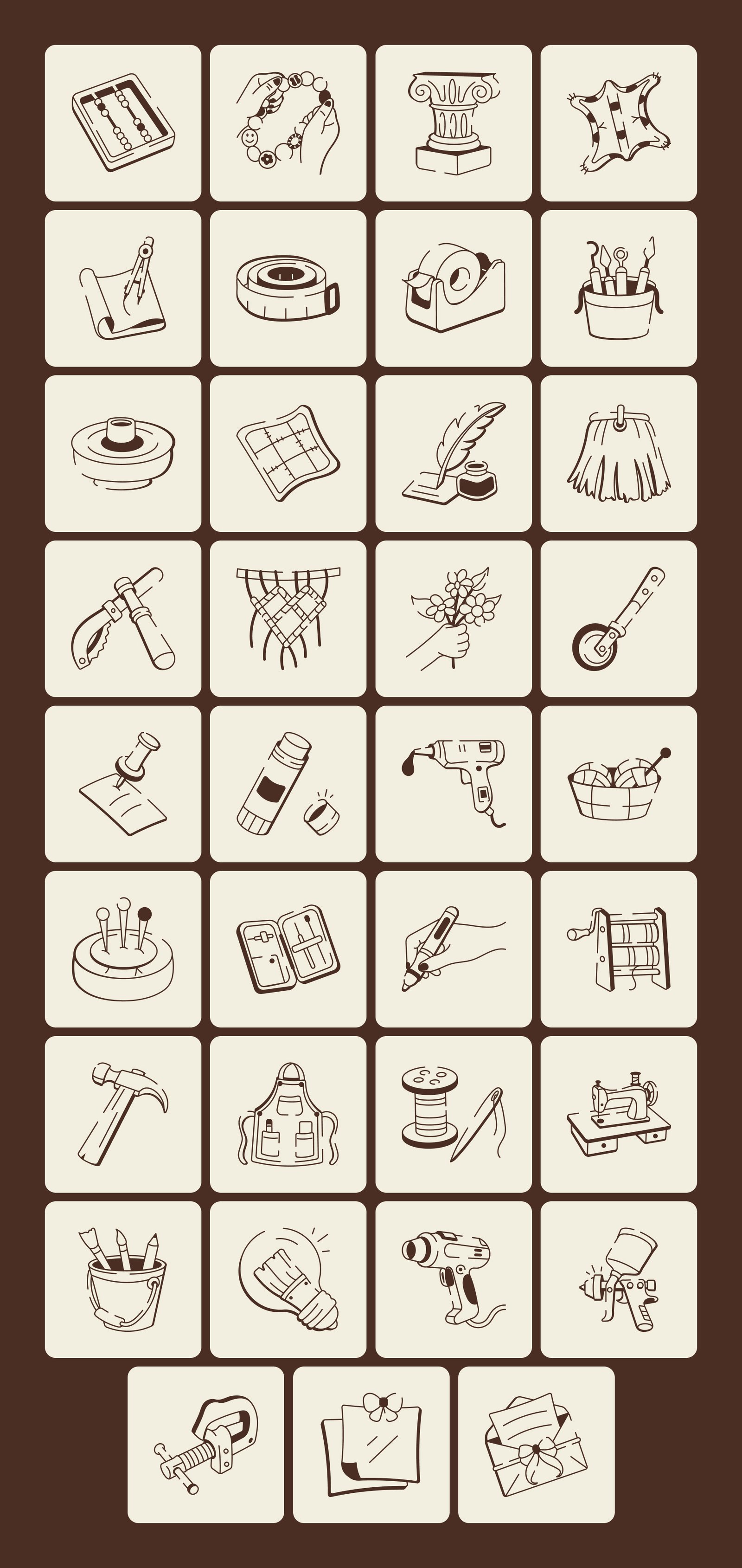 Crafting and DIY Doodle Icon set
