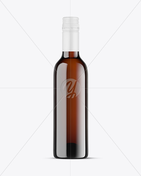 Amber Glass White Wine Bottle Mockup