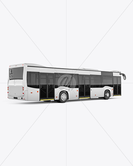 City Bus Mockup - Back Half Side View