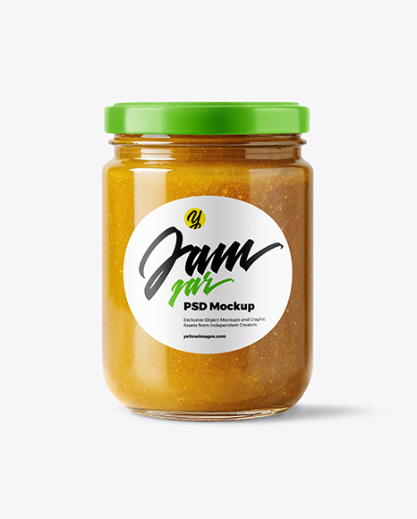 Glass Jar with Yellow Fig Jam Mockup - Search+On+Yellow+Images