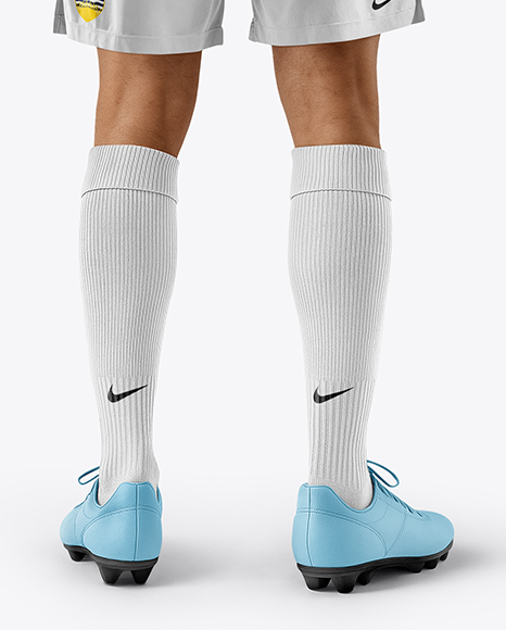 Soccer Player Wearing Jersey and Shorts Mockup