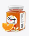 Square Glass Jar with Orange Blossom Honey Mockup