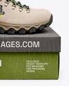 Hiking Boot on Shoe Box Mockup
