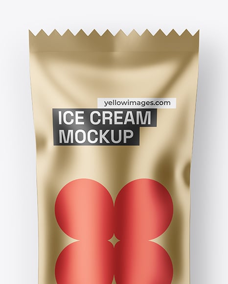 Matte Metallic Ice Cream Package Mockup