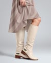 Pair of High-Knee Boots on Women's Legs with Skirt Mockup