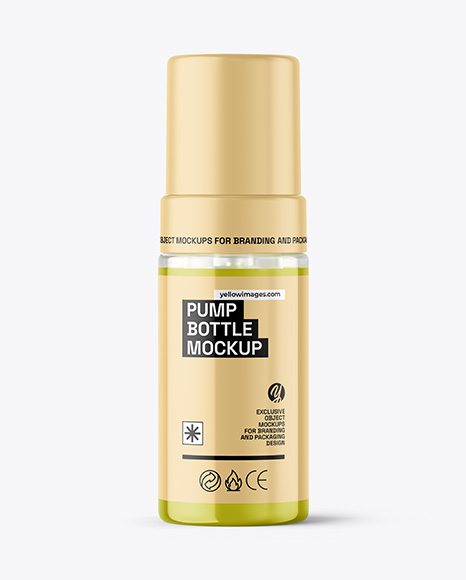 Clear Foam Pump Bottle with Box Mockup