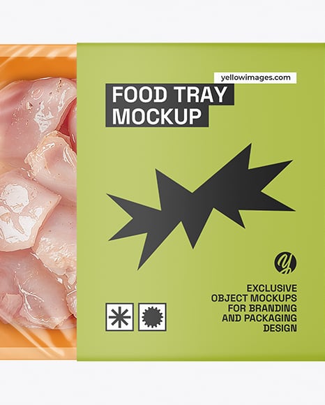 Plastic Tray With Meat Azu Mockup