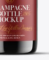 Dark Glass Champagne Bottle Mockup