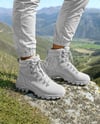 Pair of Hiking Boots on Woman's Legs Mockup
