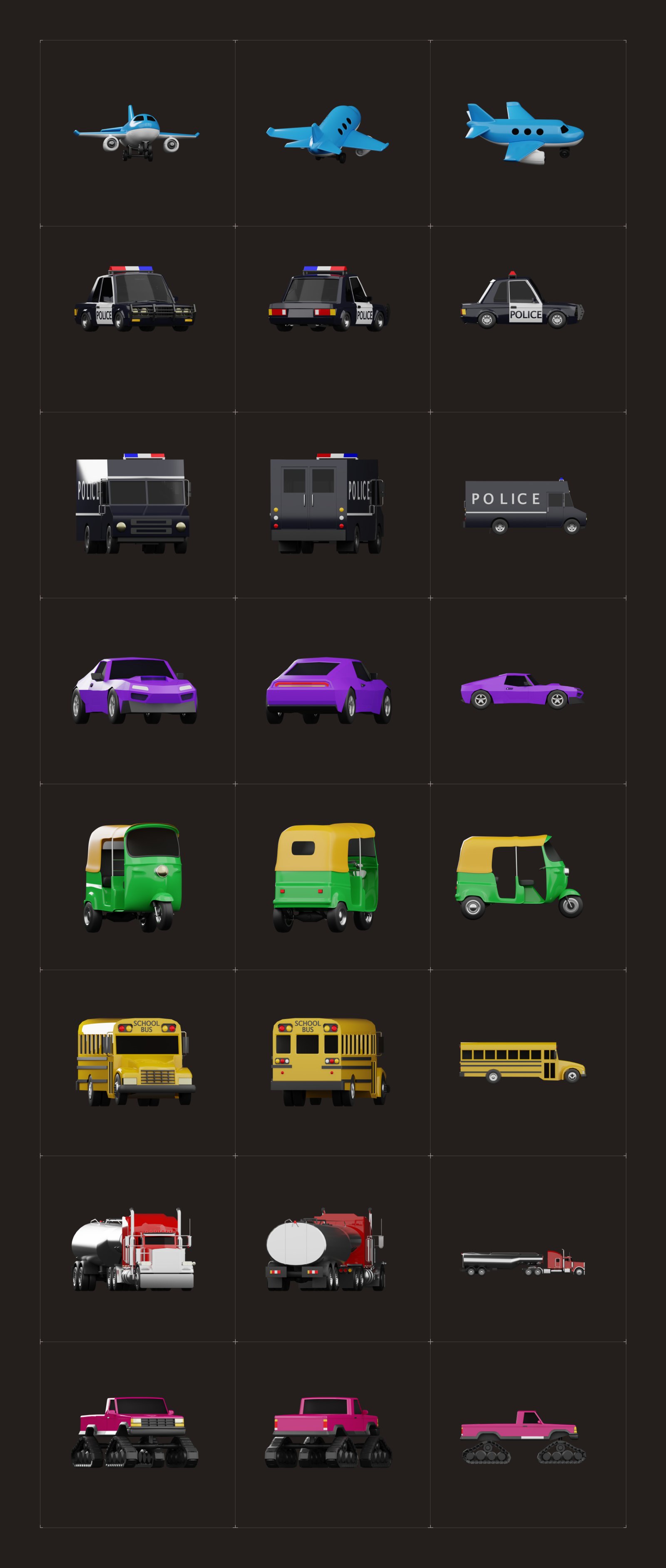 3D Vehicle Models Set