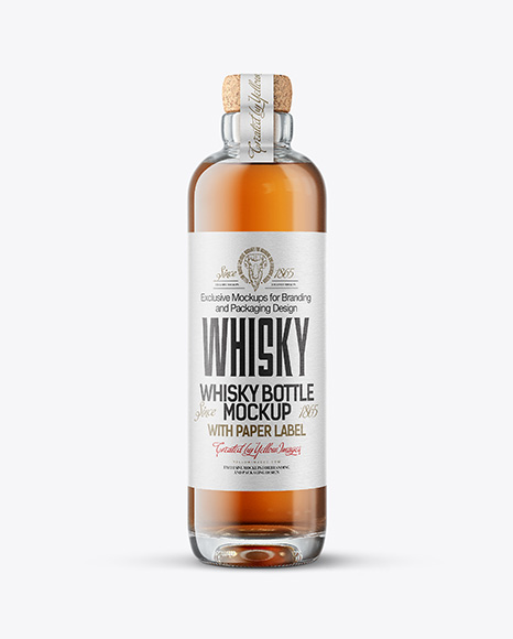 Whiskey Bottle with Cork Mockup - Mockups