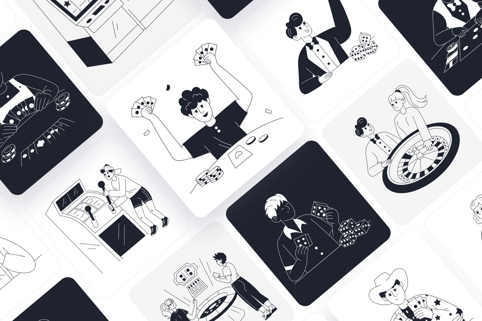 Gambling Cheater Drawing Illustrations