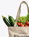 Shopper Bag with Vegetables Mockup