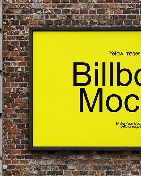 Billboard on a Brick Wall Mockup