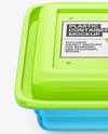 Glossy Plastic Food Container Mockup